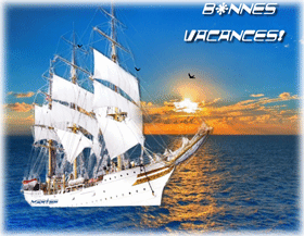 Gifs Bonnes vacances bateau